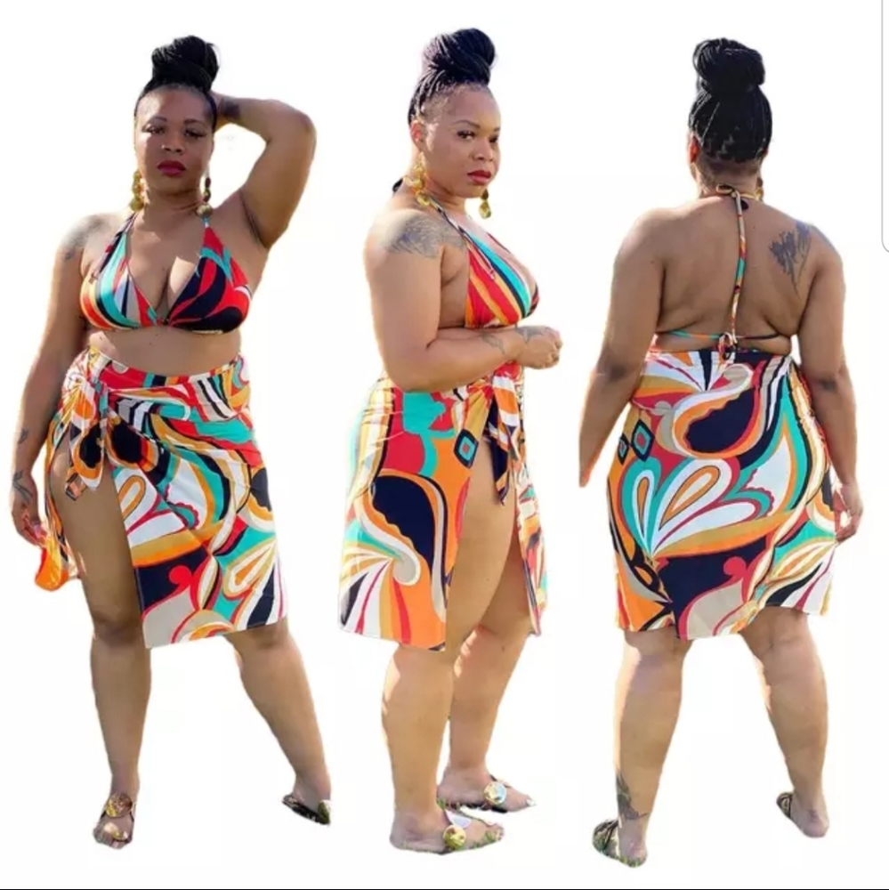 3pc plus size swim bikini - Picture 6 of 6